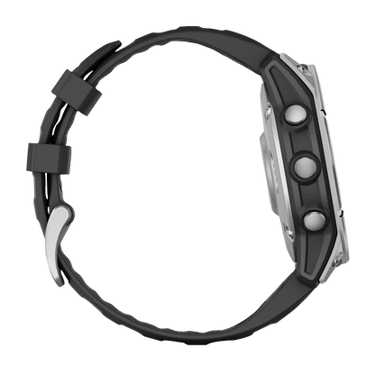 Garmin Fenix E, 47 mm AMOLED, Stainless Steel with Black Silicone Band (010-03025-02)