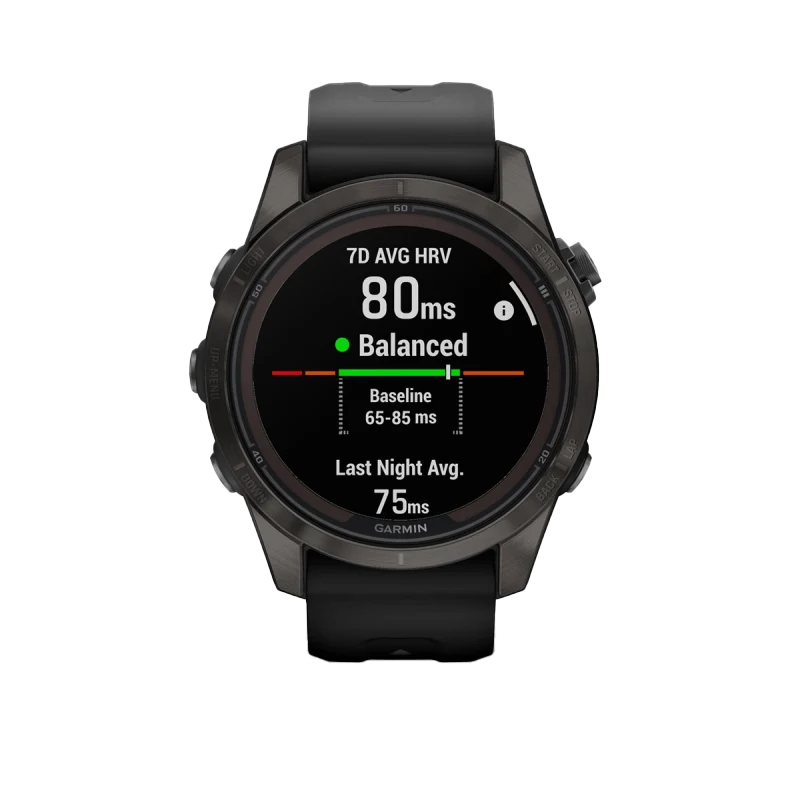 Garmin Fenix 7S Pro Sapphire Solar, Carbon Gray Titanium with Black Band (010-02776-10)