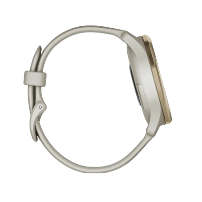 Garmin Vívomove Trend Cream Gold Stainless Steel Bezel with French Gray Case and Silicone Band (Garmin Certified Refurbished)