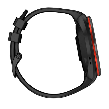 Garmin Approach S70, 47 mm Black/Red Ceramic Bezel with Black Silicone Band (010-02746-02)