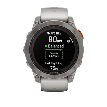 Garmin Fēnix 7 Pro Sapphire Solar, Titanium with Fog Gray/Ember Orange Band (010-02777-20)