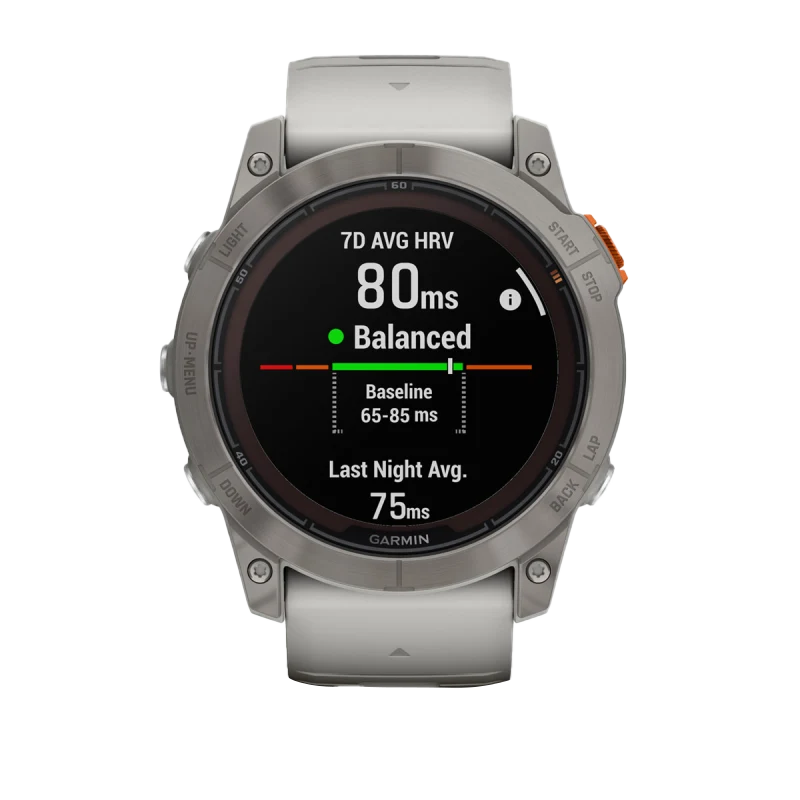 Garmin Fenix 7X Pro Sapphire Solar Edition Titanium with Fog Gray/Ember Orange Band (010-02778-14)