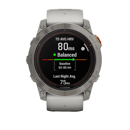 Garmin Fenix 7X Pro Sapphire Solar Edition Titanium with Fog Gray/Ember Orange Band (010-02778-14)