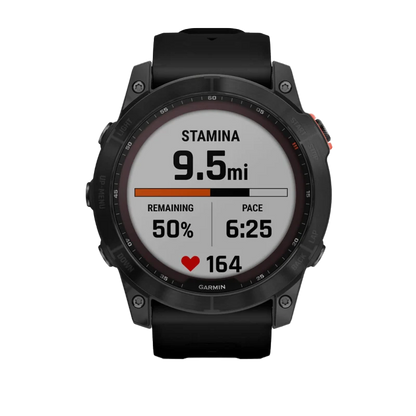 Garmin Fēnix 7X, édition solaire Gris ardoise avec bracelet noir (reconditionné certifié Garmin) 