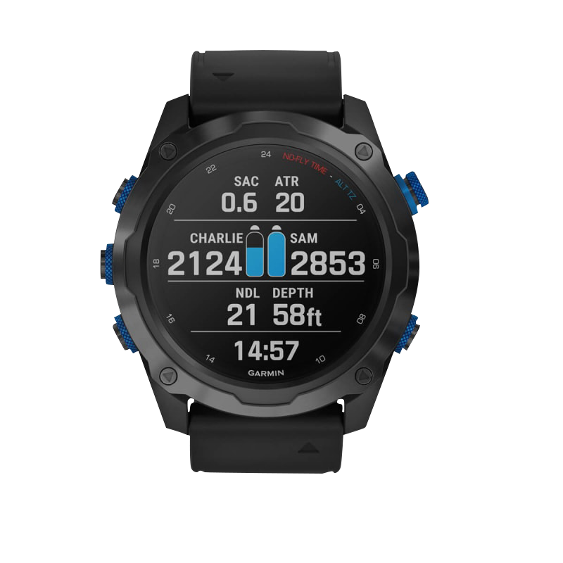 Garmin Descent Mk2i Titanium Carbon Gray DLC avec bracelet noir (remis à neuf certifié Garmin)