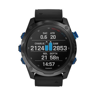 Garmin Descent Mk2i Titanium Carbon Gray DLC avec bracelet noir (remis à neuf certifié Garmin)