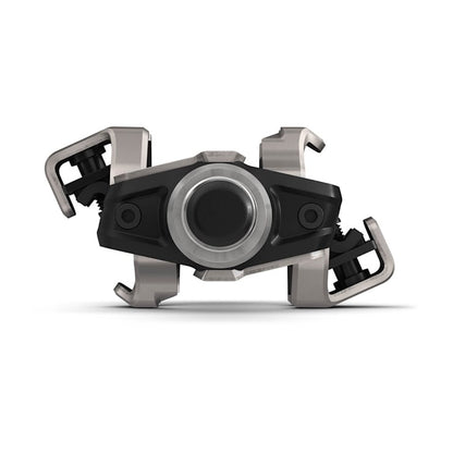 Garmin Rally XC100 single-sensing power meter pedal in silver and black