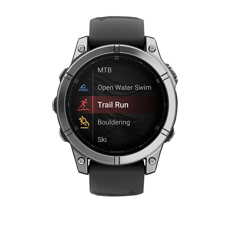 Garmin Fenix E, 47 mm AMOLED, Stainless Steel with Black Silicone Band (010-03025-02)