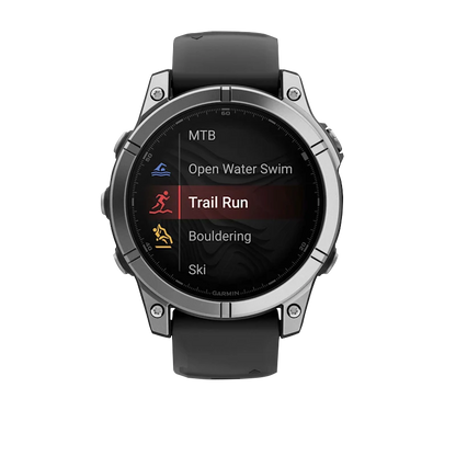 Garmin Fenix E, 47 mm AMOLED, Stainless Steel with Black Silicone Band (010-03025-02)