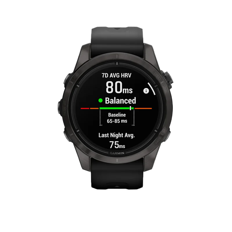 Garmin Epix Pro (Gen 2), 42 mm Sapphire Edition Carbon Gray DLC Titanium with Black Band (010-02802-14)