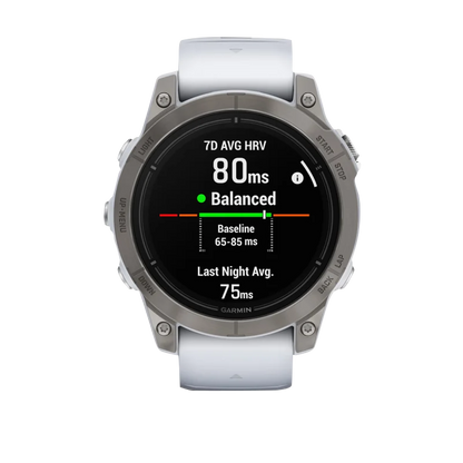 Garmin Epix Pro (Gen 2), 47mm Sapphire, Titanium w/ Whitestone Band (Garmin Certified Refurbished)