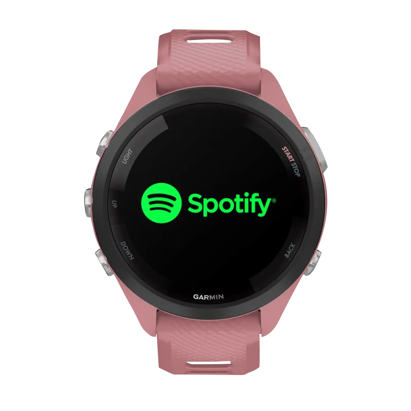 Garmin Forerunner 265S, 42 mm Black Bezel with Light Pink Case and Light Pink/Whitestone Silicone Band (010-02810-05)