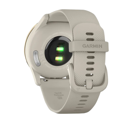 Garmin Vívomove Trend Cream Gold Stainless Steel Bezel with French Gray Case and Silicone Band (Garmin Certified Refurbished)
