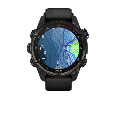 Garmin Descent Mk3i, 43 mm Carbon Gray DLC Titanium with Black Silicone Band (010-02753-10)