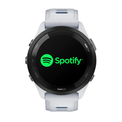 Garmin Forerunner 265, 46 mm Black Bezel with Whitestone Case and Whitestone/Tidal Blue Silicone Band (010-02810-01) by Garmin