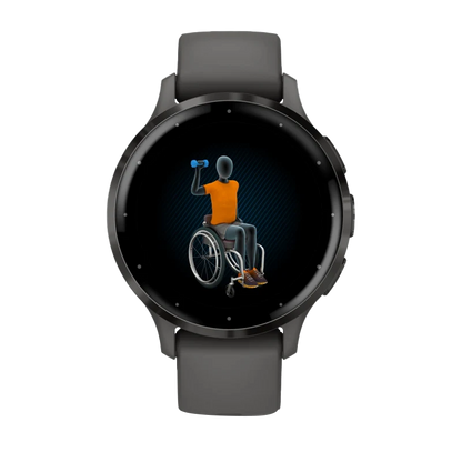 Garmin Venu 3S, 41 mm Slate Stainless Steel Bezel with Pebble Gray Case and Silicone Band (010-02785-00)