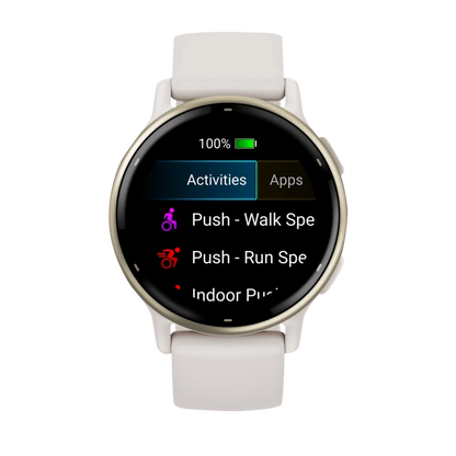 Garmin Vivoactive 5, Cream Gold Aluminum Bezel with Ivory Case and Silicone Band (010-02862-11) by Garmin