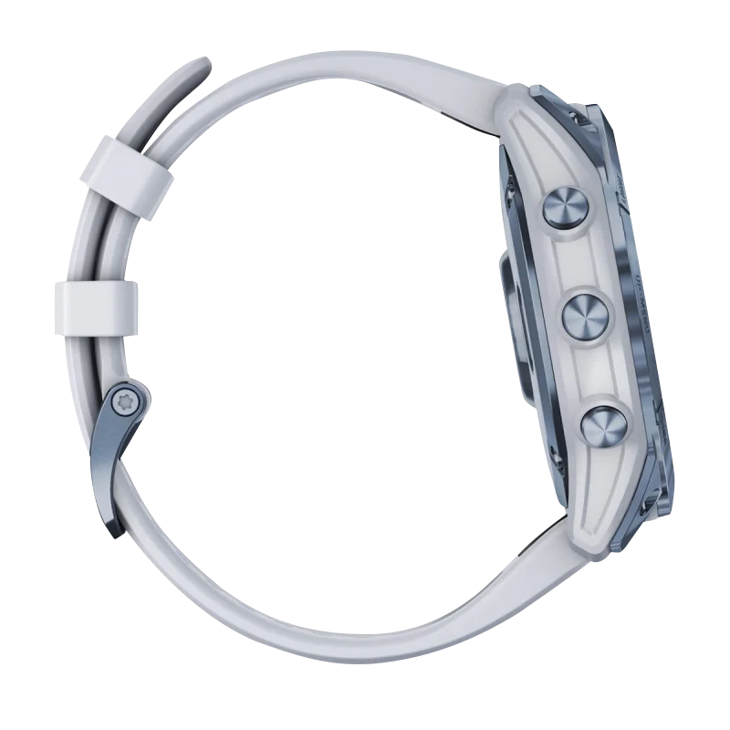 Garmin Fēnix 7X, édition solaire Sapphire, titane bleu minéral avec bracelet Whitestone (reconditionné certifié Garmin)