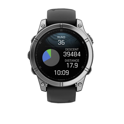 Garmin Fenix E, 47 mm AMOLED, Stainless Steel with Black Silicone Band (010-03025-02)