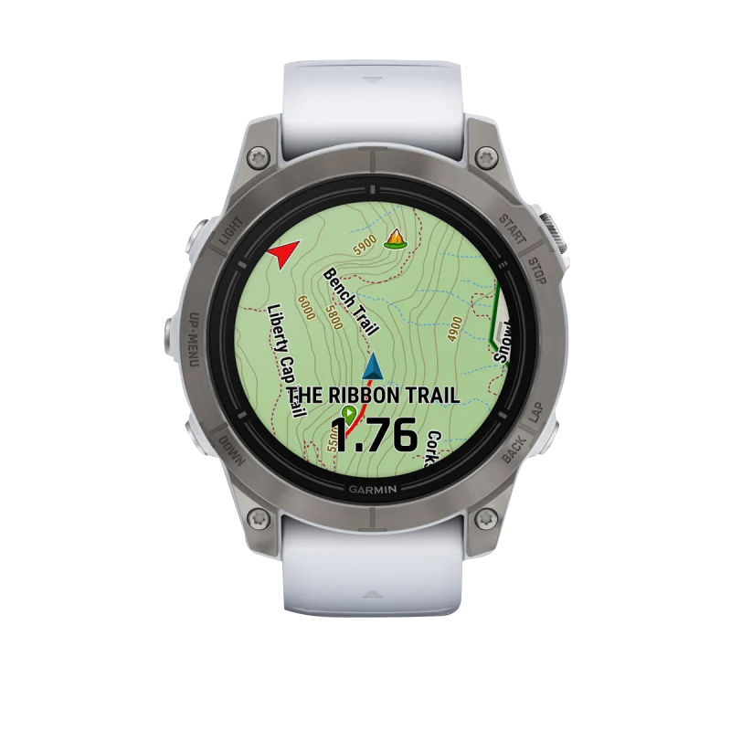 Garmin Epix Pro (Gen 2), 47mm Sapphire, Titanium w/ Whitestone Band (Garmin Certified Refurbished)
