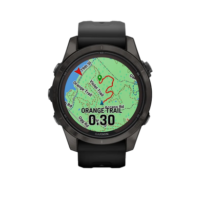 Garmin Fenix 7S Pro Sapphire Solar, Carbon Gray Titanium with Black Band (010-02776-10)