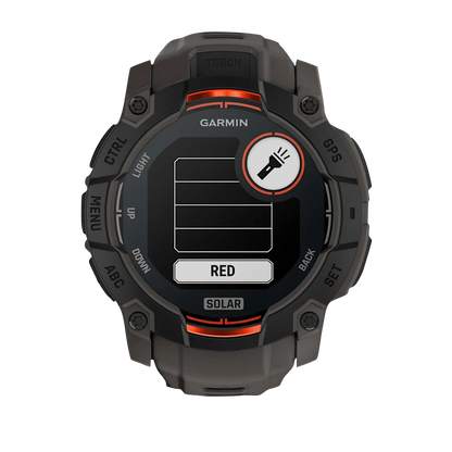 Garmin Instinct 3 Solar, (50mm) Black with Charcoal Band (010-02935-00)