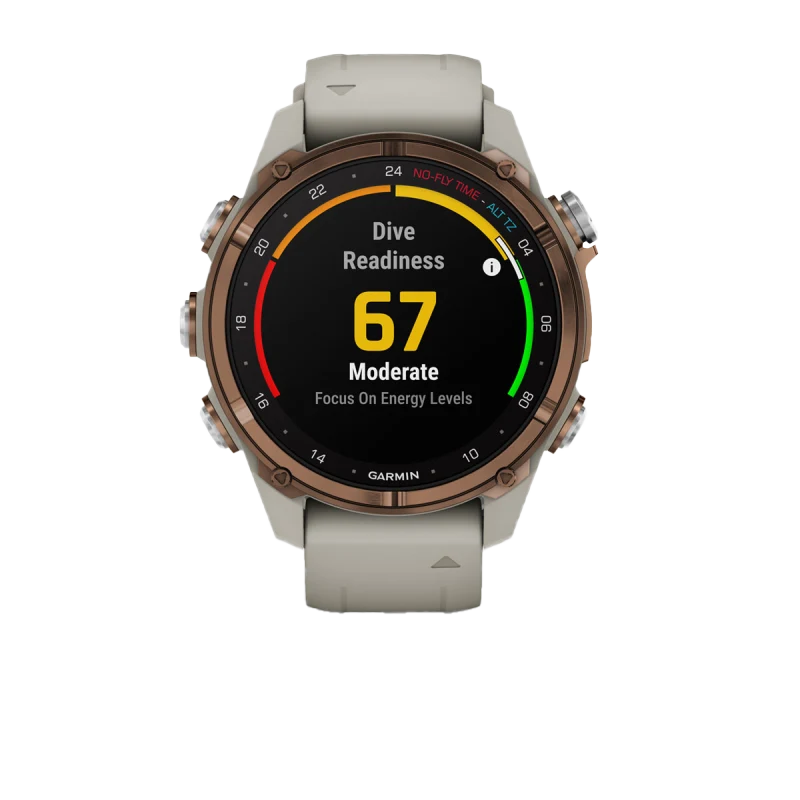 Garmin Descent Mk3i, 43 mm Bronze PVD Titanium with French Gray Silicone Band and Descent T2 Transceiver