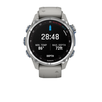Garmin Descent Mk3, 43 mm en acier inoxydable avec bracelet en silicone gris brouillard (010-02753-03)