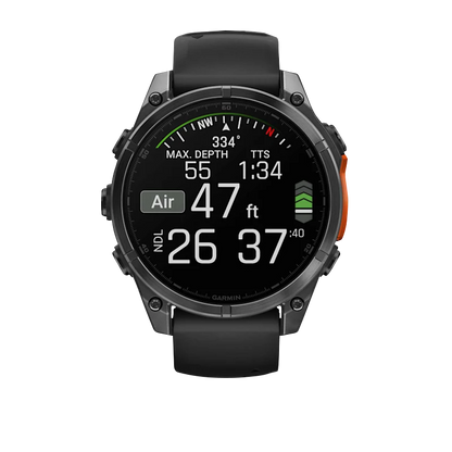 Garmin Fenix 8, 51 mm AMOLED, Slate Gray with Black Silicone Band (010-02905-00)