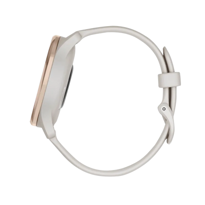 Garmin Vívomove Trend Peach Gold Stainless Steel Bezel with Ivory Case and Silicone Band (Garmin Certified Refurbished)