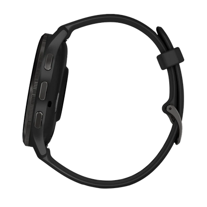 Garmin Venu 3, 45 mm Slate Stainless Steel Bezel with Black Case and Silicone Band (010-02784-01)