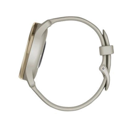 Garmin Vívomove Trend Cream Gold Stainless Steel Bezel with French Gray Case and Silicone Band (Garmin Certified Refurbished)