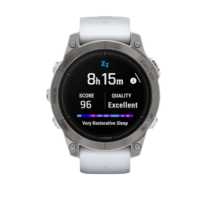 Garmin Epix Pro (Gen 2), 47mm Sapphire, Titanium w/ Whitestone Band (Garmin Certified Refurbished)
