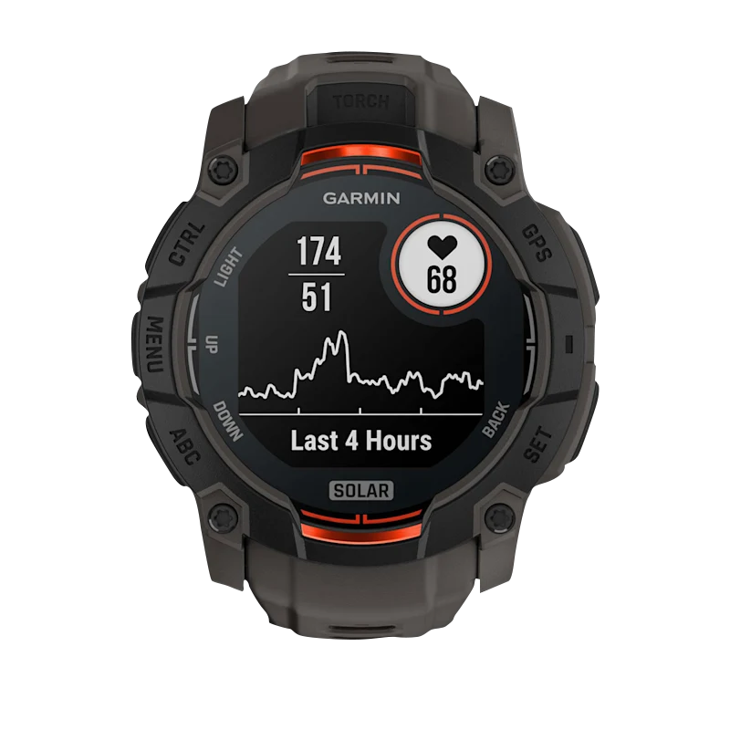 Garmin Instinct 3 Solar, (50mm) Black with Charcoal Band (010-02935-00)