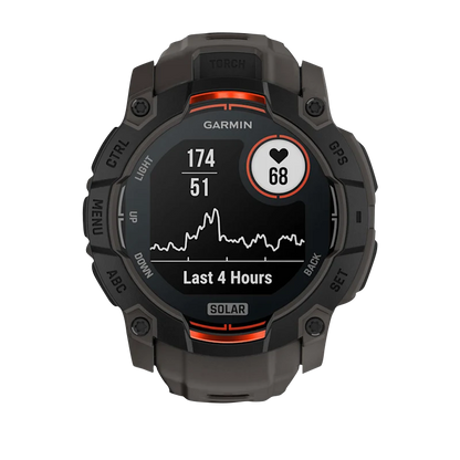 Garmin Instinct 3 Solar, (50mm) Black with Charcoal Band (010-02935-00)
