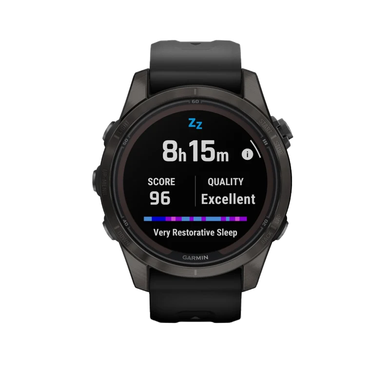 Garmin Fenix 7S Pro Sapphire Solar, Carbon Gray Titanium with Black Band (010-02776-10)