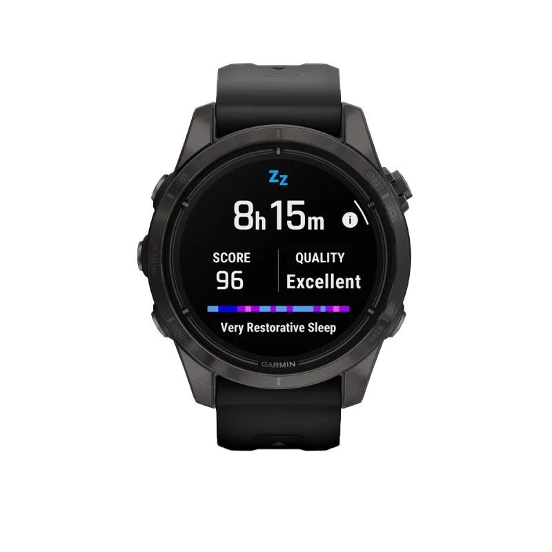 Garmin Epix Pro (Gen 2), 42 mm Sapphire Edition Carbon Gray DLC Titanium with Black Band (010-02802-14)