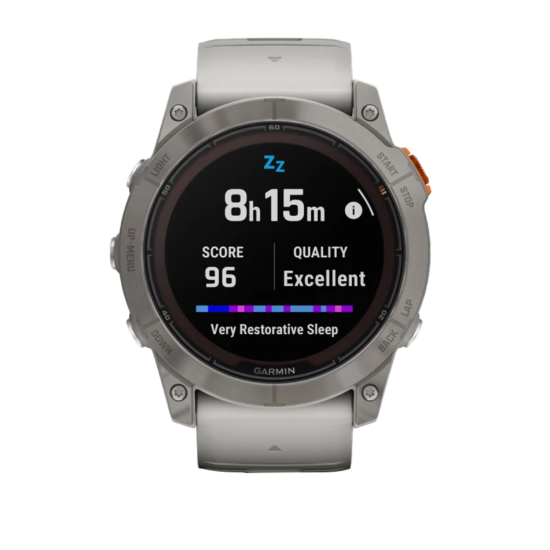 Garmin Fenix 7X Pro Sapphire Solar Edition Titanium with Fog Gray/Ember Orange Band (010-02778-14)
