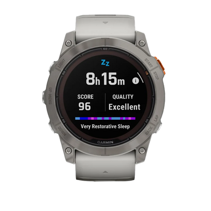 Garmin Fenix 7X Pro Sapphire Solar Edition Titanium with Fog Gray/Ember Orange Band (010-02778-14)