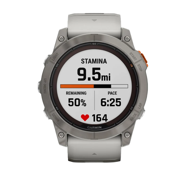 Garmin Fenix 7X Pro Sapphire Solar Edition Titanium with Fog Gray/Ember Orange Band (010-02778-14)