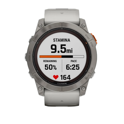Garmin Fenix 7X Pro Sapphire Solar Edition Titanium with Fog Gray/Ember Orange Band (010-02778-14)