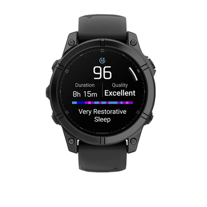 Garmin Fenix E, 47 mm AMOLED, Slate Gray Steel with Black Silicone Band (010-03025-03)