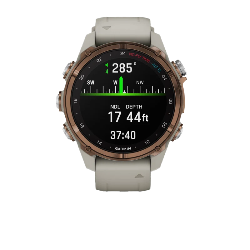 Garmin Descent Mk3i, 43 mm Bronze PVD Titanium with French Gray Silicone Band and Descent T2 Transceiver