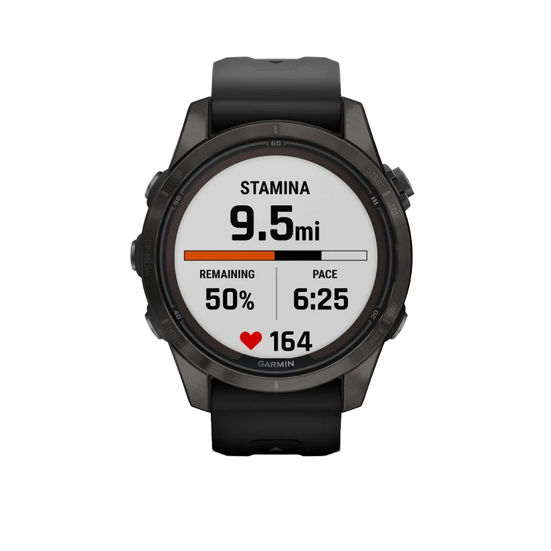 Garmin Fenix 7S Pro Sapphire Solar, Carbon Gray Titanium with Black Band (010-02776-10)