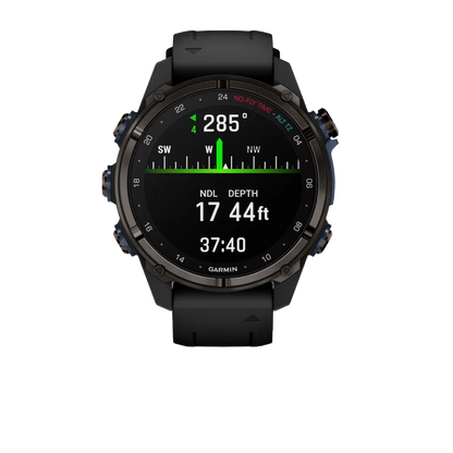 Garmin Descent Mk3i, 43 mm Carbon Gray DLC Titanium with Black Silicone Band (010-02753-10)