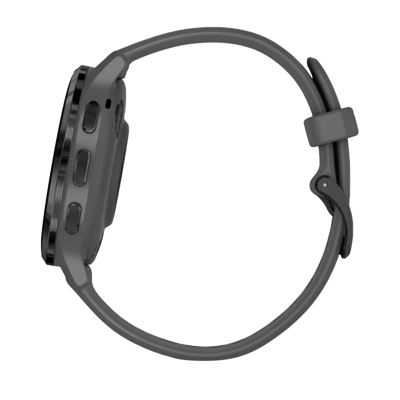 Garmin Venu 3S, 41 mm Slate Stainless Steel Bezel with Pebble Gray Case and Silicone Band (010-02785-00)