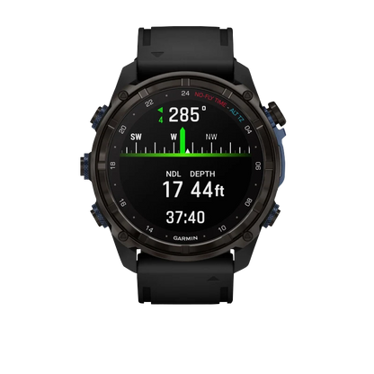Garmin Descent Mk3i, 51 mm Carbon Gray DLC Titanium with Black Silicone Band and Descent T2 Transceiver
