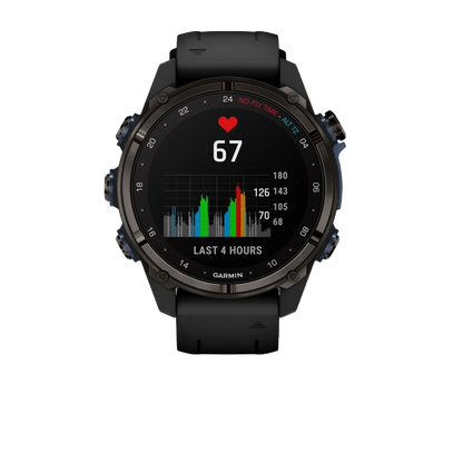 Garmin Descent Mk3i, 43 mm Carbon Gray DLC Titanium with Black Silicone Band (010-02753-10)