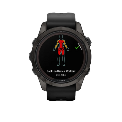 Garmin Fenix 7S Pro Sapphire Solar, Carbon Gray Titanium with Black Band (010-02776-10)