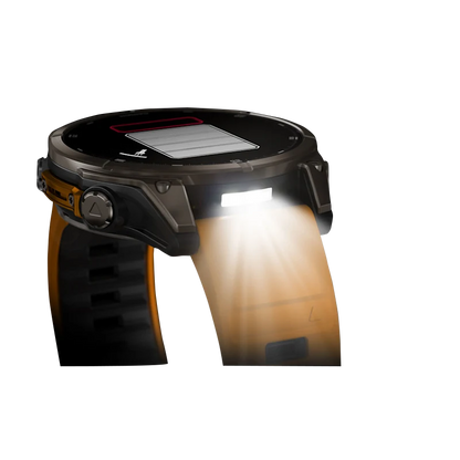 Garmin Fenix 8, 51 mm AMOLED Sapphire, Titanium with Spark Orange/Graphite Silicone Band (010-02905-10)